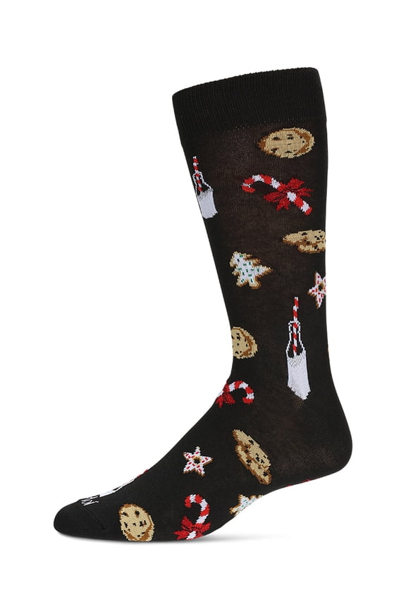 Men's Milk & Cookies Holiday Crew Socks - Mens - Male, 10-13, Black