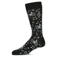 thumbnail image 1 of MeMoi Men's Musical Notes Bamboo Crew Socks - Mens - Male, 10-13, Black, 1 of 5