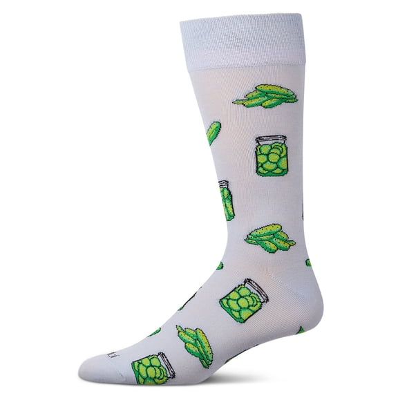 MeMoi Men's Pickles-Themed Rayon-Blend Novelty Crew Sock - Mens - Male, 10-13, Skyway