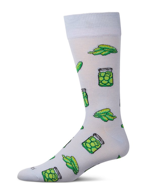 Men's Pickles-Themed Rayon-Blend Novelty Crew Sock - Mens - Male, 10-13, Skyway