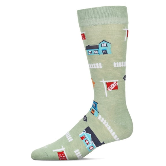 MeMoi Men's Realtor Bamboo Crew Socks - Mens - Male, 10-13, Moss