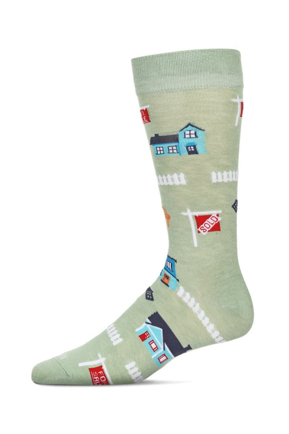 Men's Realtor Bamboo Crew Socks - Mens - Male, 10-13, Moss
