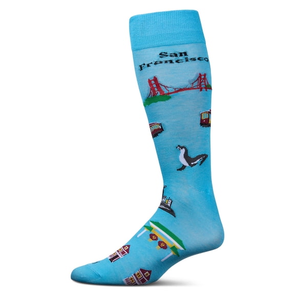 MeMoi Men's San Francisco Rayon From Bamboo Crew Socks - Mens - Male, 10-13, Blue Grotto