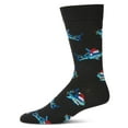 thumbnail image 1 of MeMoi Men's "Santa Shark" Christmas Holiday Novelty Crew Sock - Mens - Male, 10-13, Black, 1 of 3