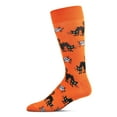 thumbnail image 1 of MeMoi Men's Scary Halloween Black Cat Novelty Crew Sock - Mens - Male, 10-13, Orange, 1 of 8