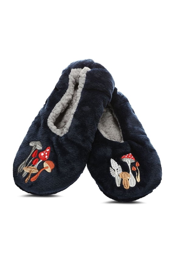 Men's Shrooms Sherpa Lined Slippers - Mens - Male (L-XL, Navy)