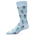 thumbnail image 1 of MeMoi Men's "Skier's Paradise" Rayon from Bamboo Blend Novelty Crew Sock - Mens - Male, 10-13, Light Blue, 1 of 6