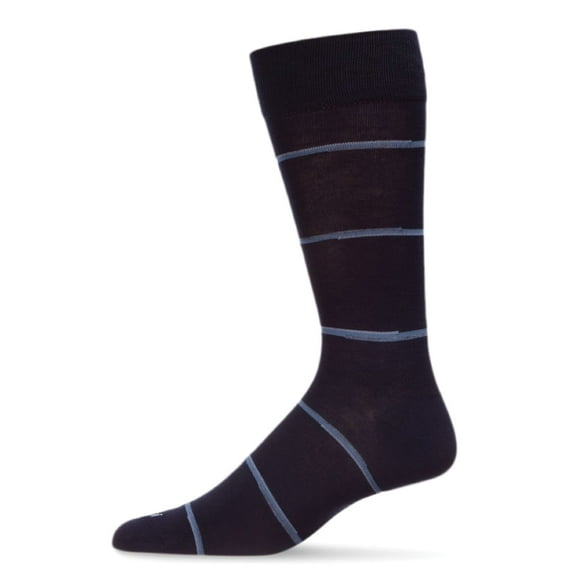 MeMoi Men's Spacedye Stripe Bamboo Dress Crew Socks - Mens - Male, 10-13, Navy
