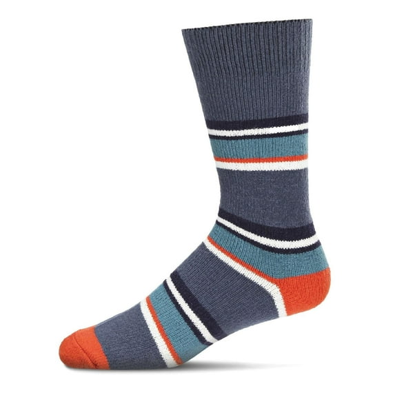 MeMoi Men's Stripe Buttersoft Cozy Crew Socks - Mens - Male, 10-13, Blue
