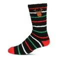 thumbnail image 1 of MeMoi Men's Striped Reindeer Embroidery Cozy Crew Socks - Mens - Male, 10-13, Black, 1 of 3