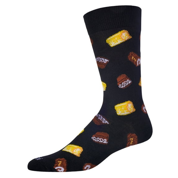 MeMoi Men's Sweet Treats Bamboo Blend Novelty Crew Sock - Mens - Male, 10-13, Black