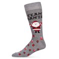 thumbnail image 1 of MeMoi Men's Team Santa and Gifts Holiday Novelty Crew Sock - Mens - Male, 10-13, Medium Gray Heather, 1 of 2