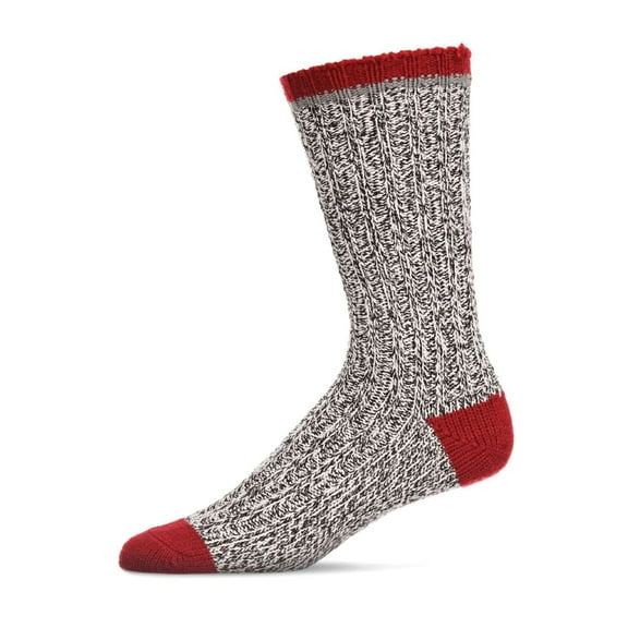MeMoi Men's Tipped Ribbed Textured Cotton Blend Boot Sock - Mens - Male, 10-13, Black