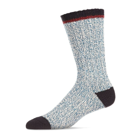 MeMoi Men's Tipped Ribbed Textured Cotton Blend Boot Sock - Mens - Male, 10-13, Legion Blue