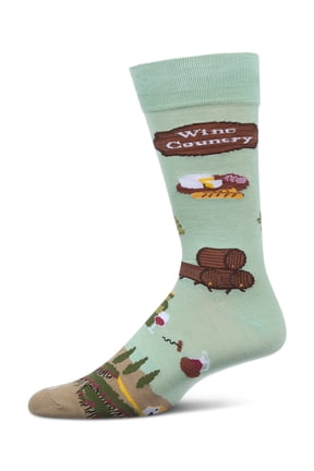 Men's Wine Country Rayon From Bamboo Crew Socks - Mens - Male, 10-13, Mint
