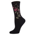 thumbnail image 1 of MeMoi Metallic Floral Cotton Blend Crew Socks - Womens - Female, 9-11, Sugar Coral, 1 of 3