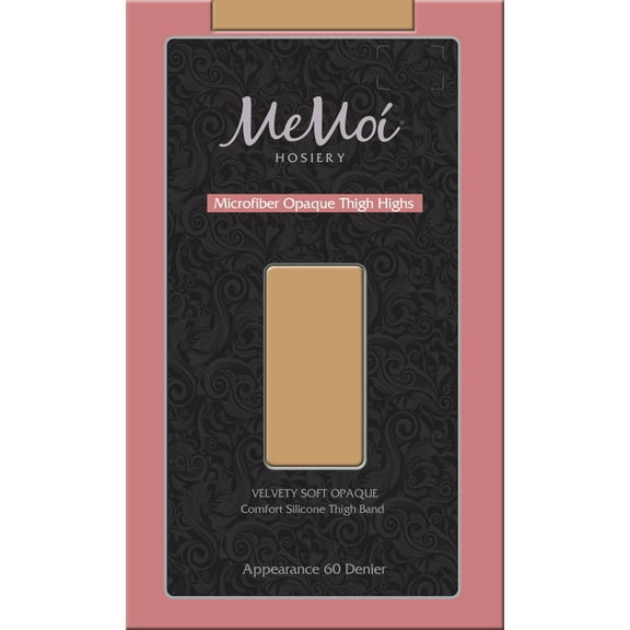 MeMoi Microfiber Opaque Thigh High Stockings - Womens - Female (Medium/Large, Black)
