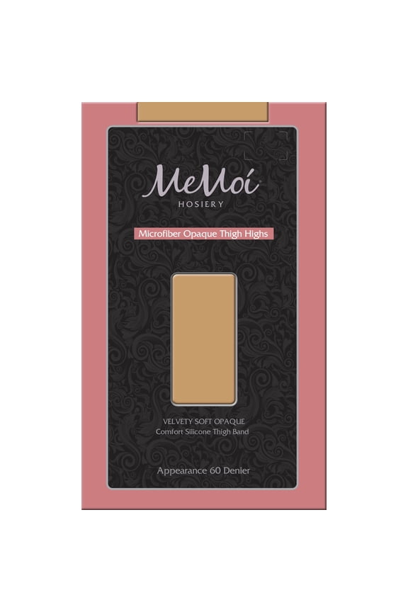 MeMoi Microfiber Opaque Thigh High Stockings - Womens - Female (Medium/Large, Black)