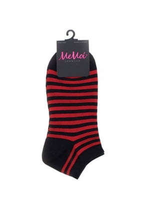 MonoStripes Soft-Fit Cotton Blend Low-Cut Socks - Womens - Female, One Size, Chili Pepper