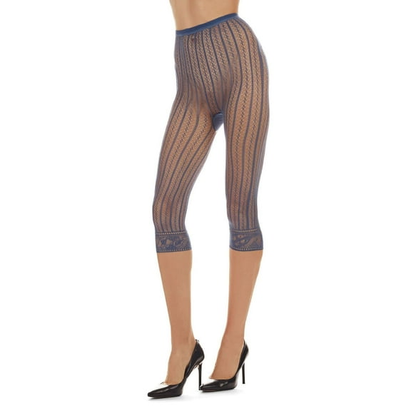 MeMoi Moonlight Blue Linear Footless Net Tights - Womens - Female (Medium/Large, Moonlight Blue)