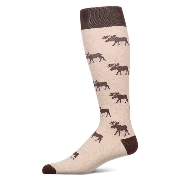 MeMoi Unisex "Moose" Cotton-Blend Knee High Compression Sock (15-20 mmHg), 9-11, Hemp Heather