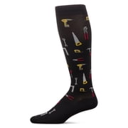 Wellfit Men's Mr. Fix It 8-15 mmHg Graduated Bamboo Compression Socks, 10-13, Black