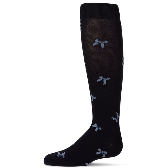 MeMoi Cotton-Rich Multi-Bow Knee High Sock - Girls - Female, 4, Navy