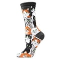 thumbnail image 1 of MeMoi Multi Cat Club Bamboo Blend Crew Socks - Womens - Female, 9-11, Black, 1 of 7