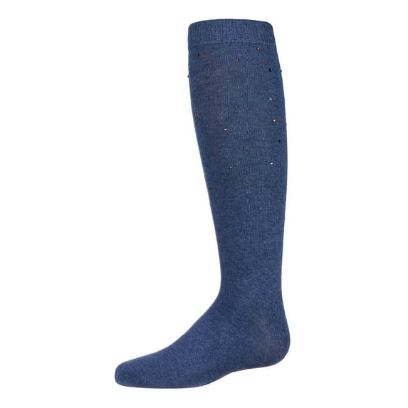 MeMoi Multi Stone Knee-High Socks - Girls - Female, 6, Denim