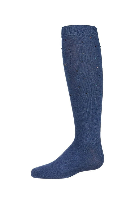 Multi Stone Knee-High Socks - Girls - Female, 12, Denim