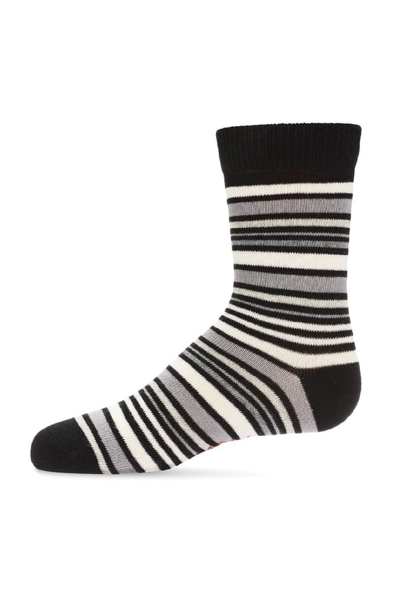 Boys Multi-Stripe Cotton-Rich Fine-Gauge Crew Sock - Boys - Male, 9-11, Black