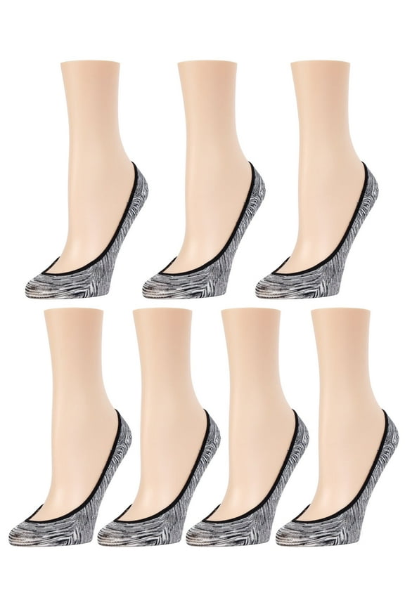 Multi Twist Micro Shoe Liner 7-Pack - Womens - Female (One Size, Black/White)