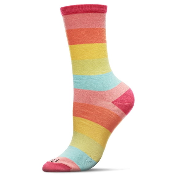 MeMoi Multicolor Stripe Splash Bamboo Blend Crew Socks - Mens - Male