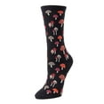 thumbnail image 1 of MeMoi Mushroom Field Bamboo Blend Crew Sock - Womens - Female, 9-11, Black, 1 of 7