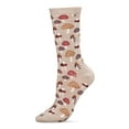 thumbnail image 1 of MeMoi Mushroom Field Bamboo Blend Crew Sock - Womens - Female, 9-11, Hemp Heather, 1 of 7