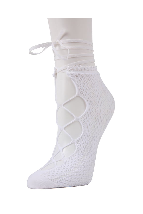 Women's Nets And Lace Low-Cut Socks - Womens - Female, One Size, White