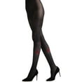 thumbnail image 1 of MeMoi Nikko Floral Wave Opaque Tights - Womens - Female (M-L, Black), 1 of 2