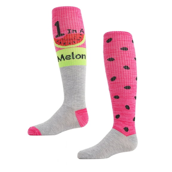 MeMoi One in a Melon Knee High Socks 2-Pack - Girls - Female, 7-8, Assorted