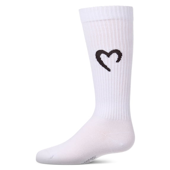 MeMoi Girls "Open Heart" Ribbed Cotton-Rich Novelty Knee High Sock - Girls - Female, 10, Black