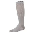 thumbnail image 1 of MeMoi Girls Open Work Shimmer Cotton Blend Knee High Socks - Girls - Female, 10, Winter White, 1 of 9