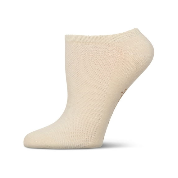 MeMoi Women's Organic Cotton Mesh-Top Breathable Liner Sock - Womens - Female, 9-11, Cauliflower