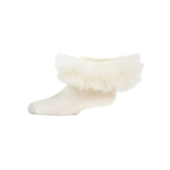 MeMoi Oversized Tutu Ballerina Anklet Socks - Girls - Female, 6, Winter White