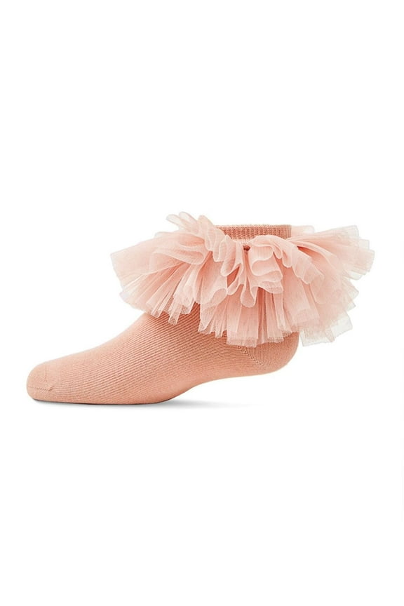 Oversized Tutu Ballerina Anklet Socks - Girls - Female, 10, Blush Pink