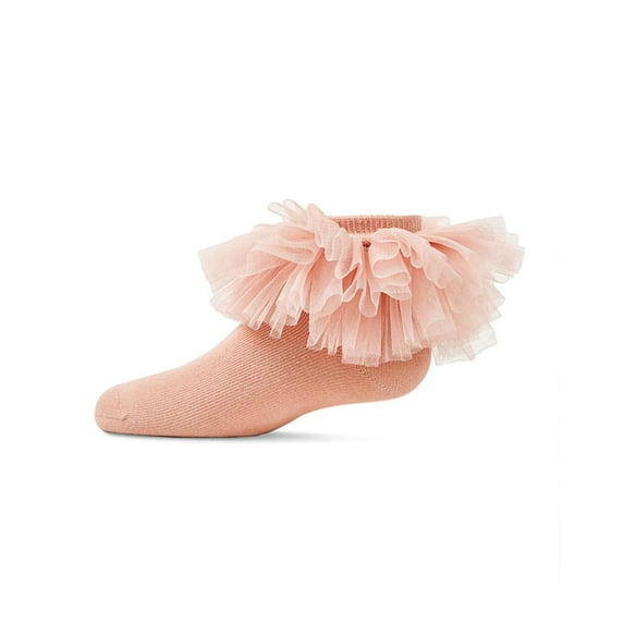 MeMoi Oversized Tutu Ballerina Anklet Socks - Girls - Female, 10, Blush Pink