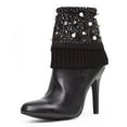 thumbnail image 1 of MeMoi Women's Oya Bejeweled Boot Toppers - Womens - Female (One Size, Black), 1 of 2
