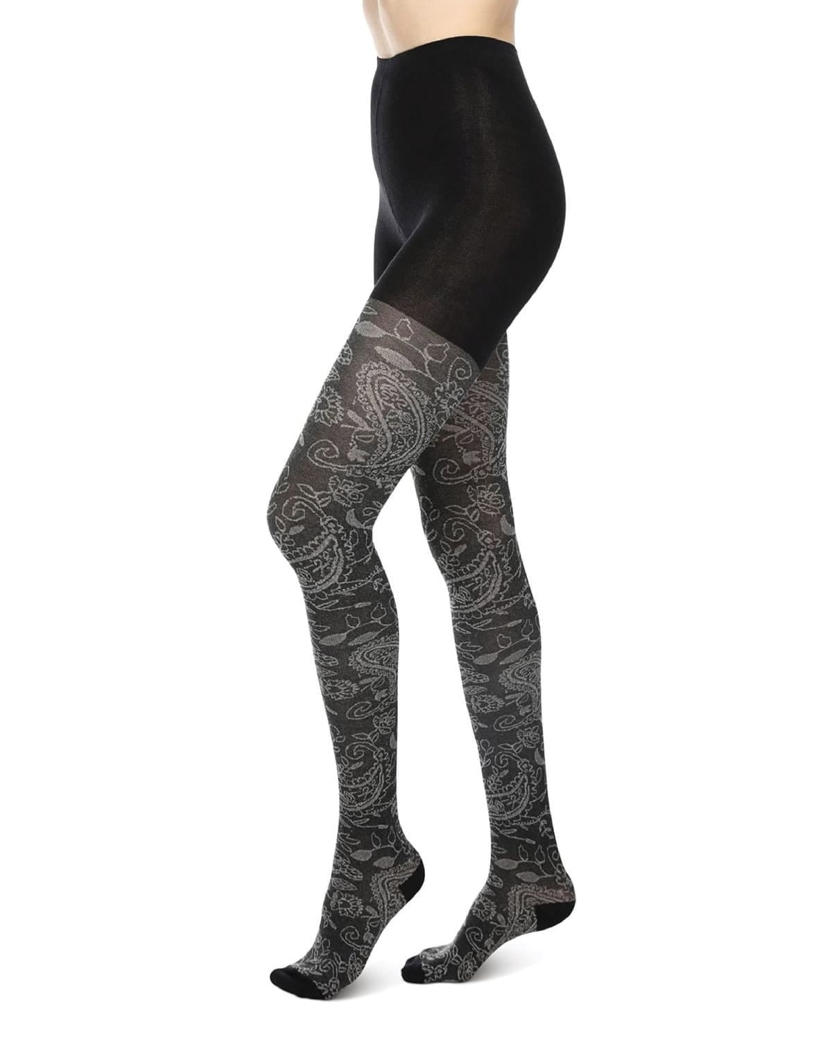 MeMoi Paisley Pop Cotton Blend Sweater Tights Womens Female
