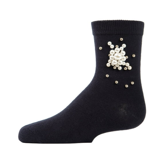 MeMoi  Pearl Burst Cotton Blend Crew Socks - Girls - Female, 2, Winter White