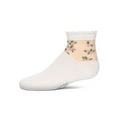 thumbnail image 1 of MeMoi Peek-A-Boo Sheer Floral Cotton Blend Crew Socks - Girls - Female, 2, Light Pink, 1 of 7