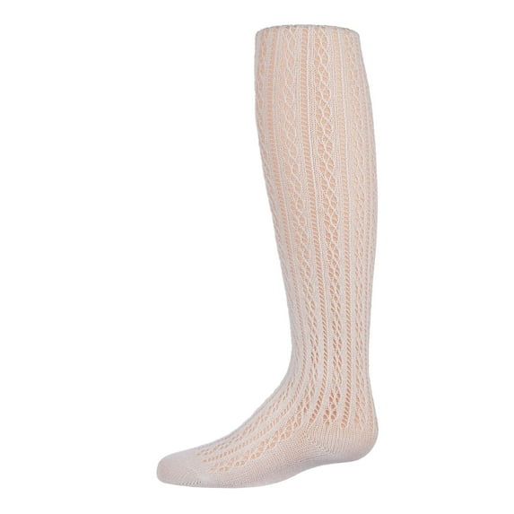 MeMoi Pelerine Stitch Cotton Blend Tights - Girls - Female, 2, Winter White