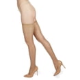 thumbnail image 1 of MeMoi Perfect 60 Opaque Thigh High Stocking - Womens - Female (Medium/Large, Natural), 1 of 2